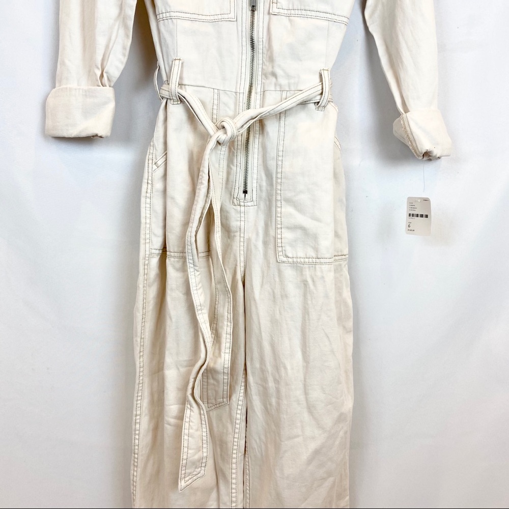 NWT Free People Charlie Coveralls Jumpsuit Ivory - Picture 5 of 13